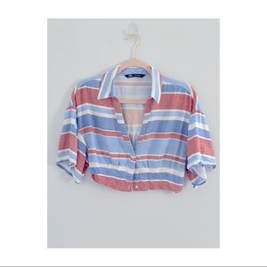 2021 Zara - striped red white and blue top